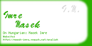 imre masek business card